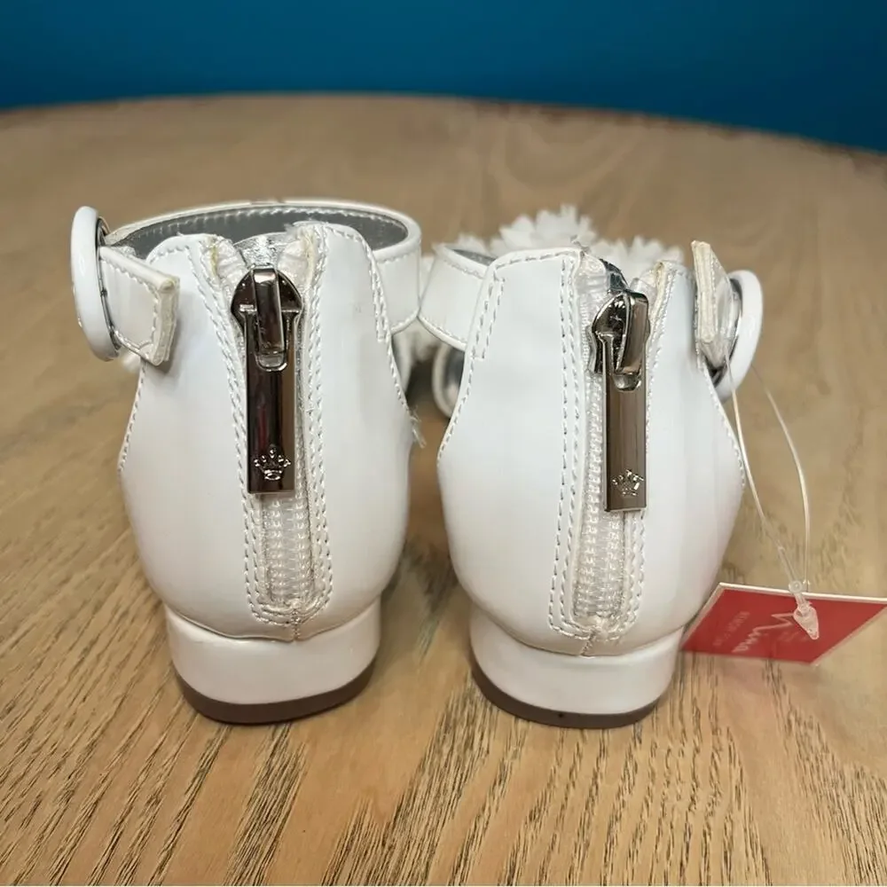 NWT Nina Girl’s Shayla White Floral Sandals Flower Girl Dressy Heels Size 9